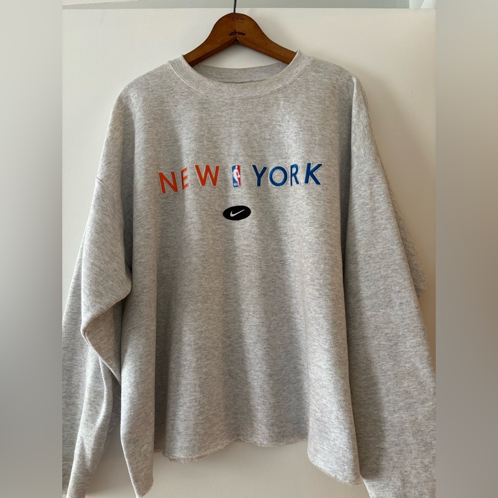 Custom Vintage Nike New York Knicks Patch Sweater
